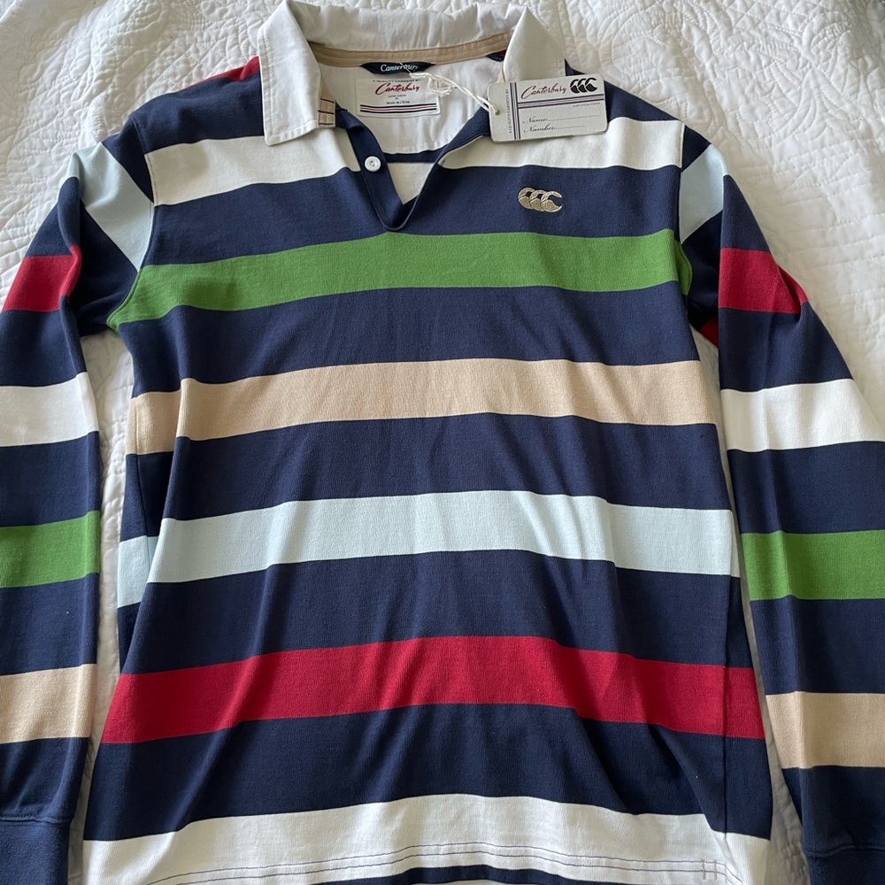 Canterbury of New Zealand Striped Rugby Shirt NWT